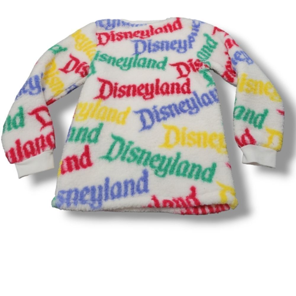 Disney Sweater Size XL Youth Disneyland Logo Print Sherpa Soft Fleece Pullover - Picture 3 of 6